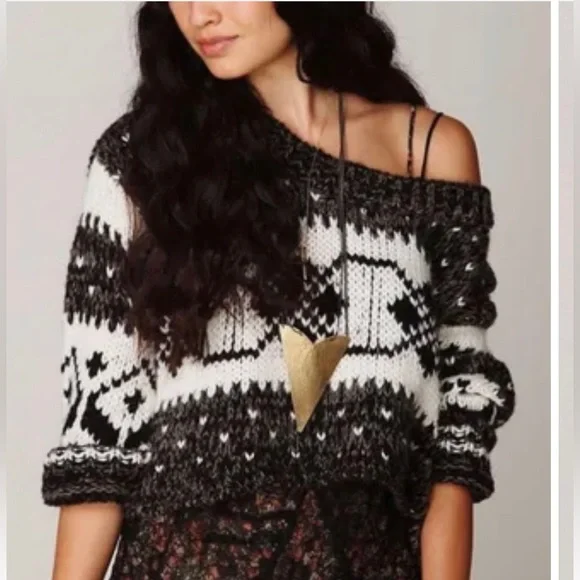 Free People Fair Isle Cropped Sweater - Picture 4 of 10
